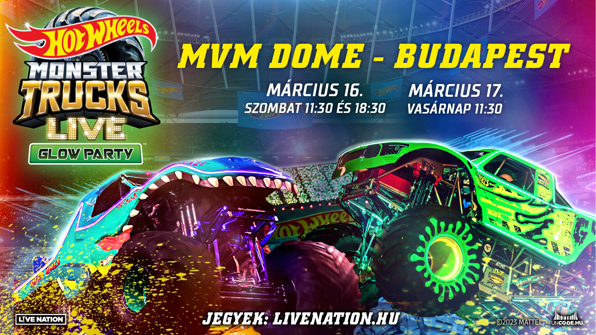 Hot Wheels Monster Trucks Live™ Glow Party™ 2023 Budapest