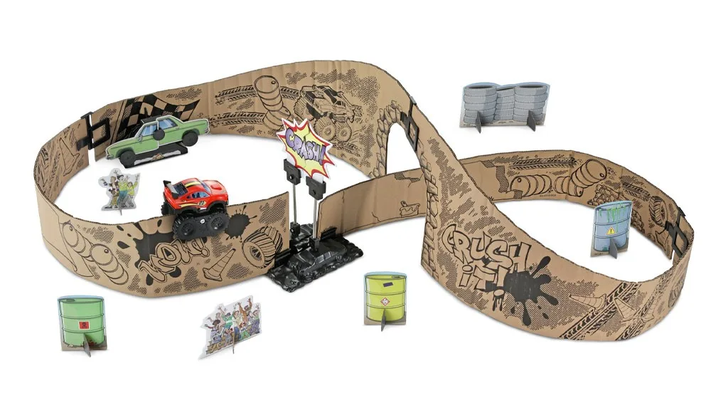 Con Turbo Edge Riders i bambini possono costruire piste emozionanti con il cartone