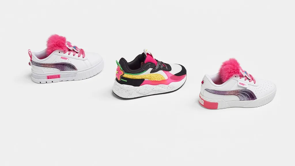 I bambini possono indossare i loro personaggi preferiti di "Trolls" nella nuova collaborazione con PUMA