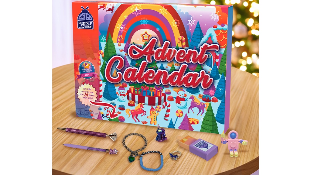 Presentazione del giocattolo: Calendario dell'Avvento della coccinella viola 2024