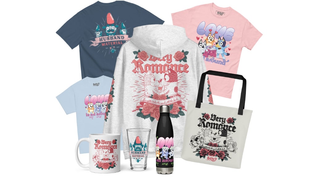 Questi set di abbigliamento Bluey per San Valentino sono pieni di amore per i cani