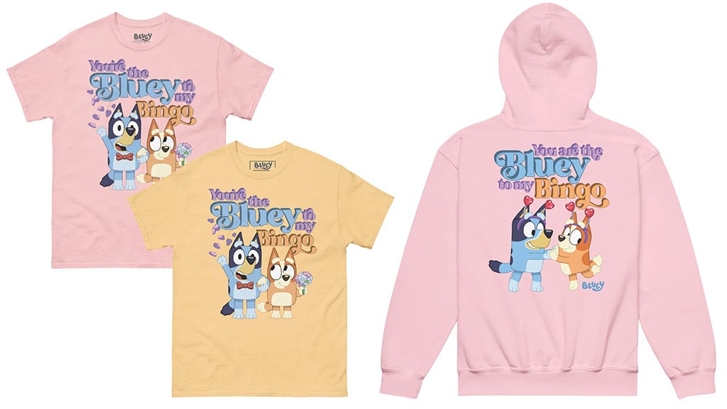 Questi set di abbigliamento Bluey per San Valentino sono pieni di amore per i cani