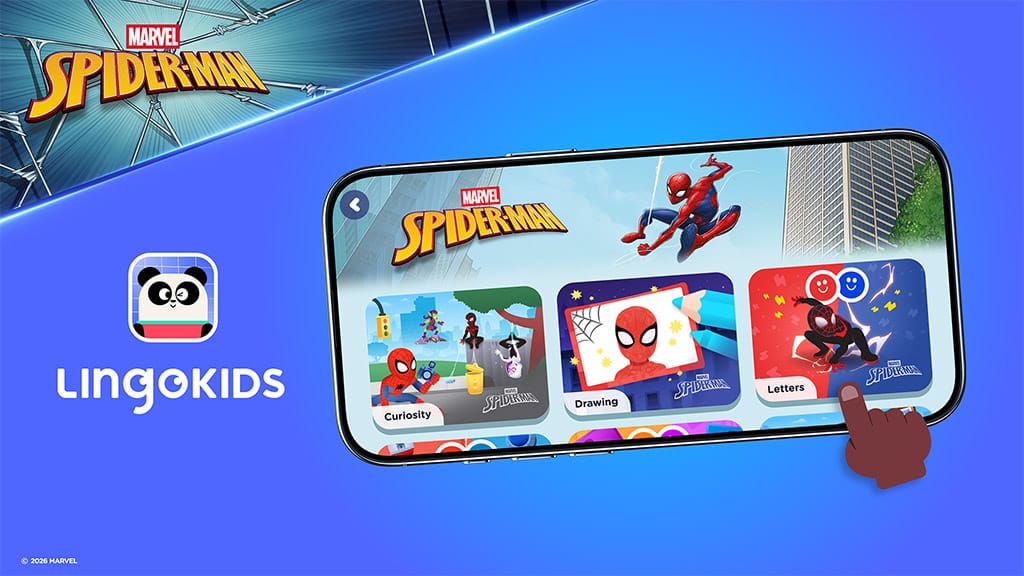 Tuffati nella grammatica con i nuovi giochi di Spider-Man su Lingokids!