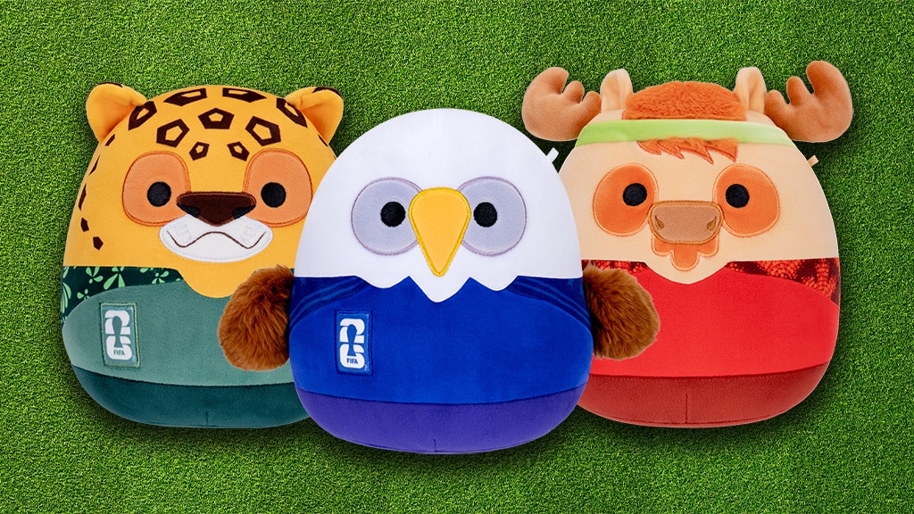Le peluche Squishmallows FIFA 2026 di Jazwares sono davvero cool
