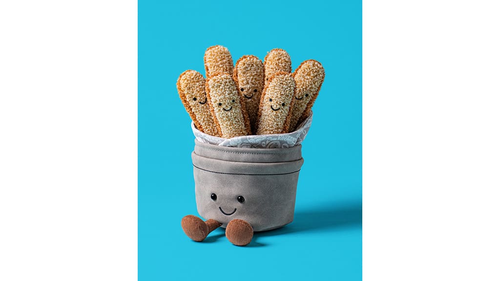 Il Jellycat Diner presenta una figura di peluche con menu