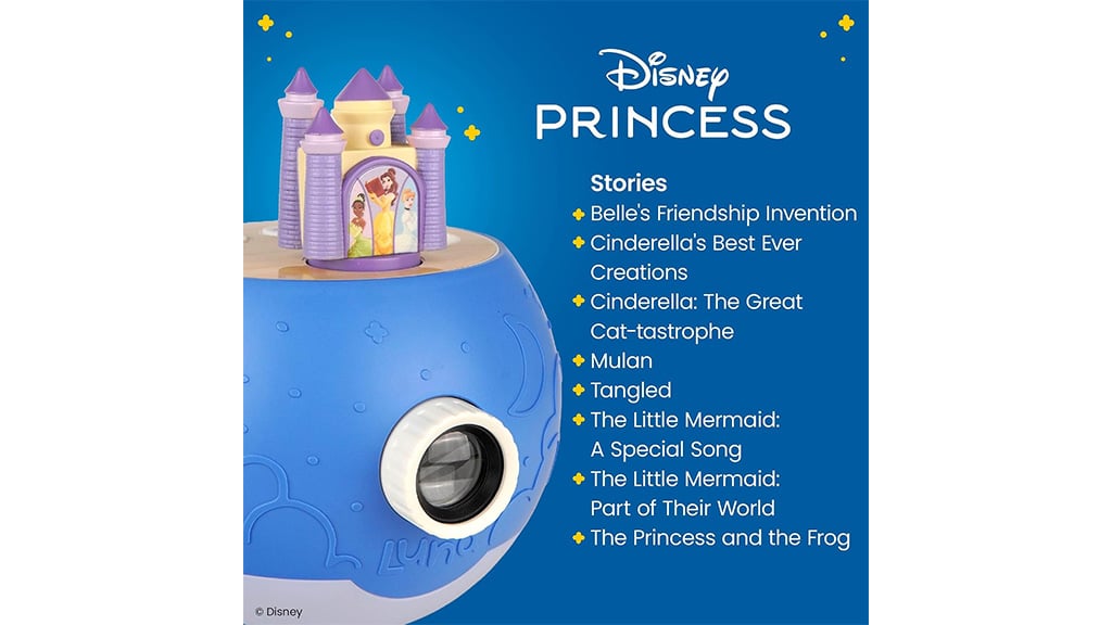 Vivi la magia delle principesse Disney con la nuova figura proiettore narrante Luna!