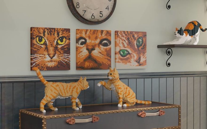 Nuova mania per gli animali domestici: gatti LEGO in abbondanza.