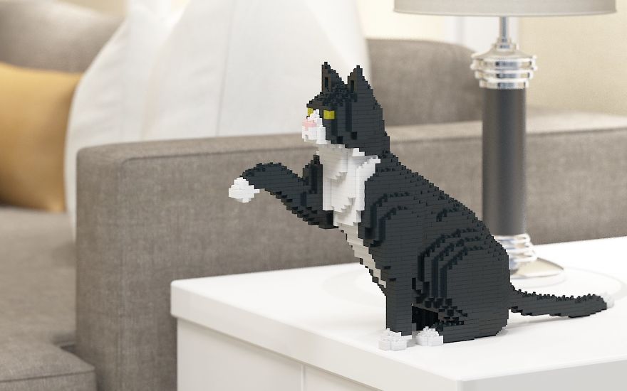 Nuova mania per gli animali domestici: gatti LEGO in abbondanza.