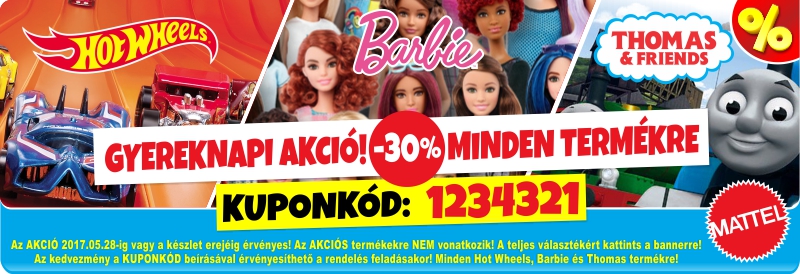 Mattel Hot Wheels-Barbie-Thomas promozione per la festa dei bambini!