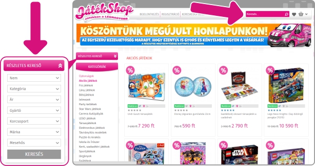 Benvenuto nel rinnovato negozio online JátékShop!