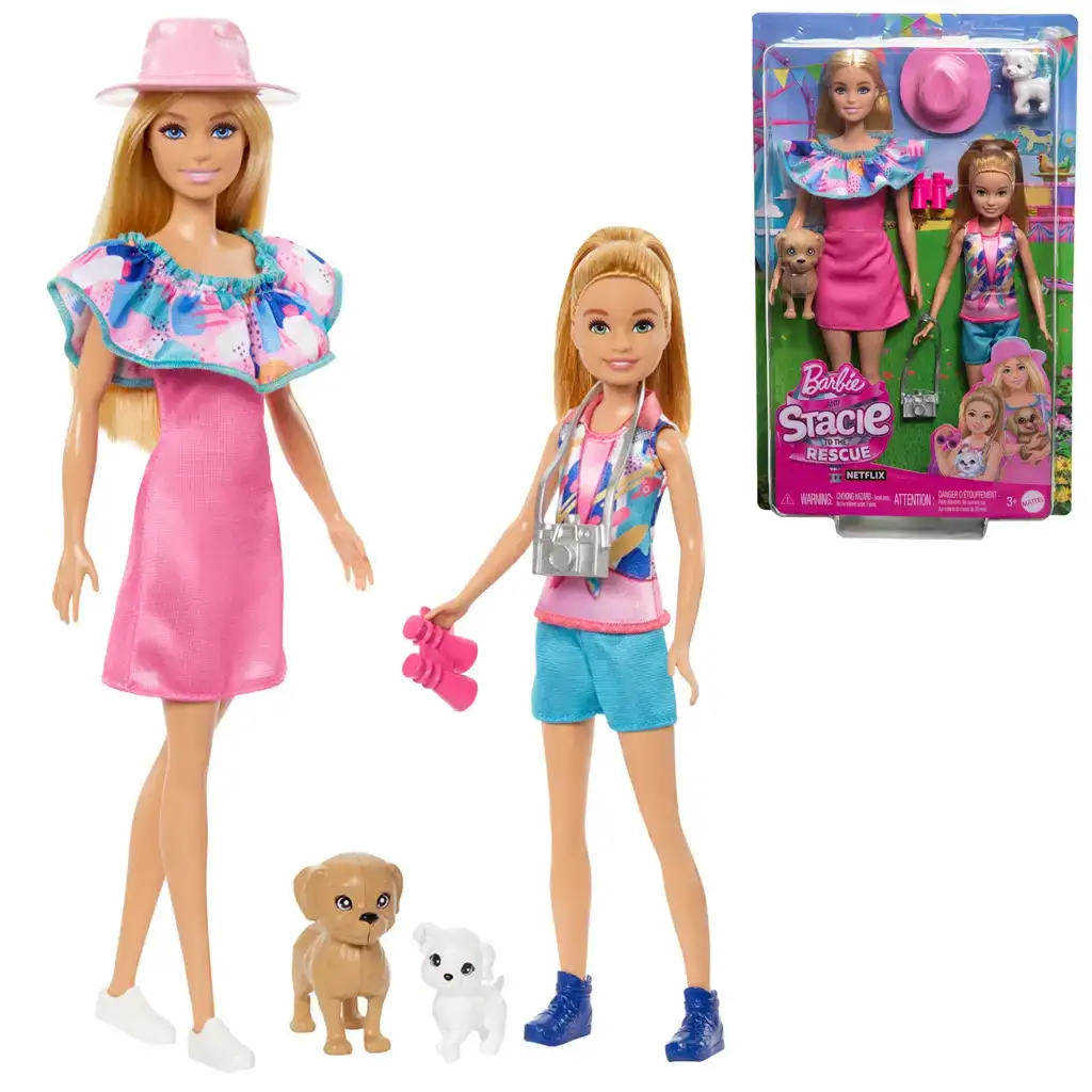 Barbie: Stacie al salvataggio - Set Barbie e Stacie con cagnolino e accessori - Mattel