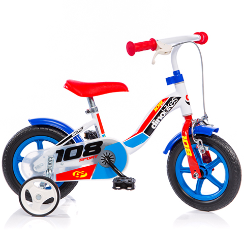Bicicletta per bambini Dino Sport blu, bianco e rosso, taglia 10 - Dino Bikes