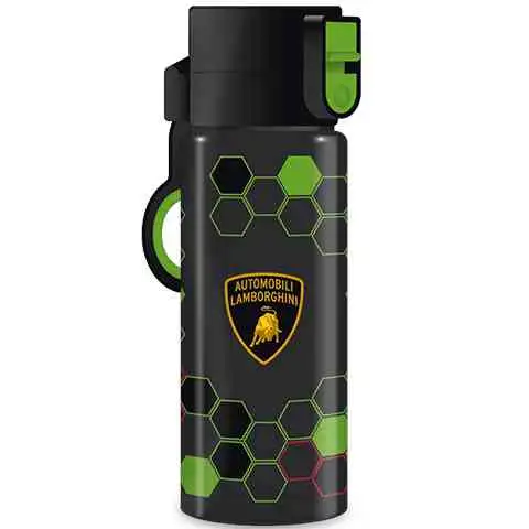 Borraccia in plastica Lamborghini verde e nera, a tenuta stagna, 475 ml