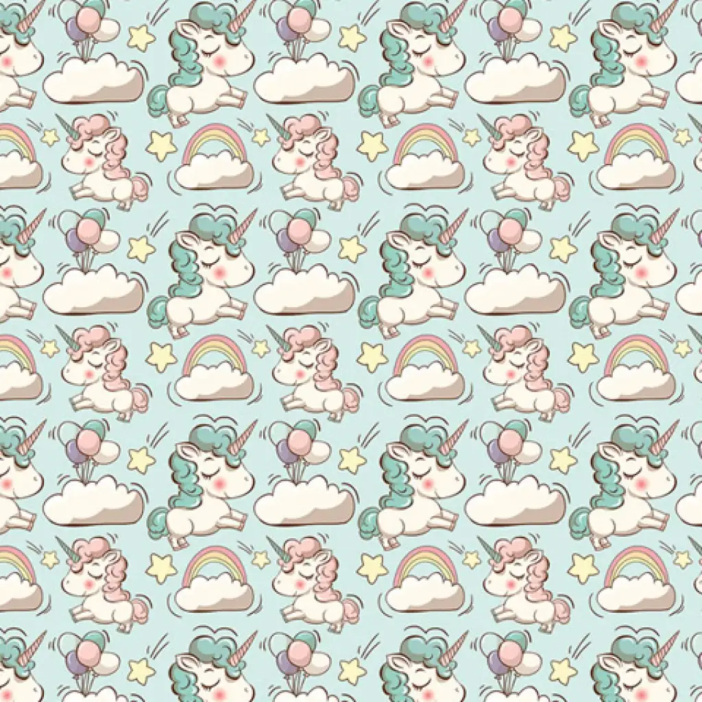 Carta da regalo con unicorni in colori pastello 100x70cm
