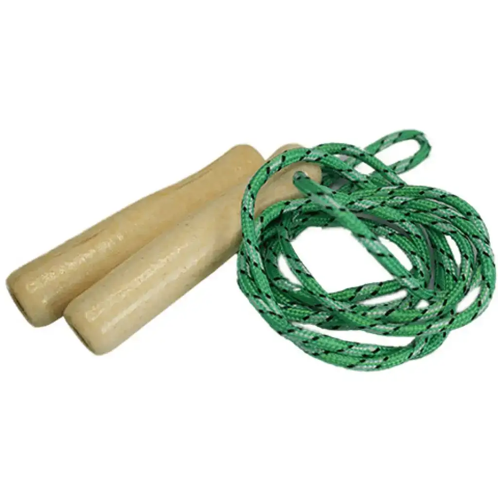 Corda per saltare con manico in legno disponibile in diversi colori, 220 cm