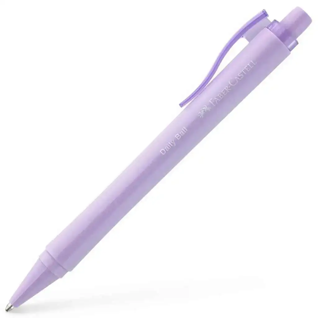 Faber-Castell: Penna a sfera Daily Ball colore blu con corpo color lilla pastello