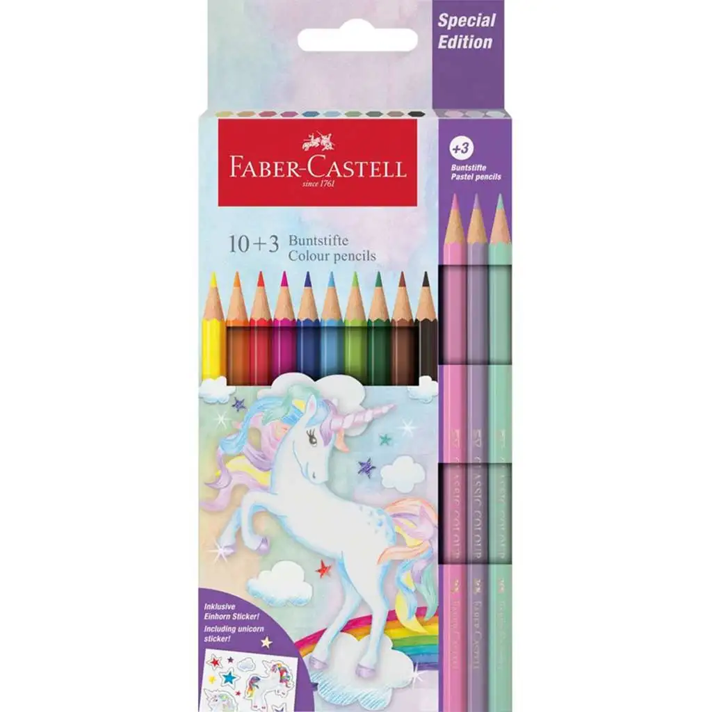 Faber-Castell: Set di matite colorate Grip Unicorno da 13 pezzi in colori pastello