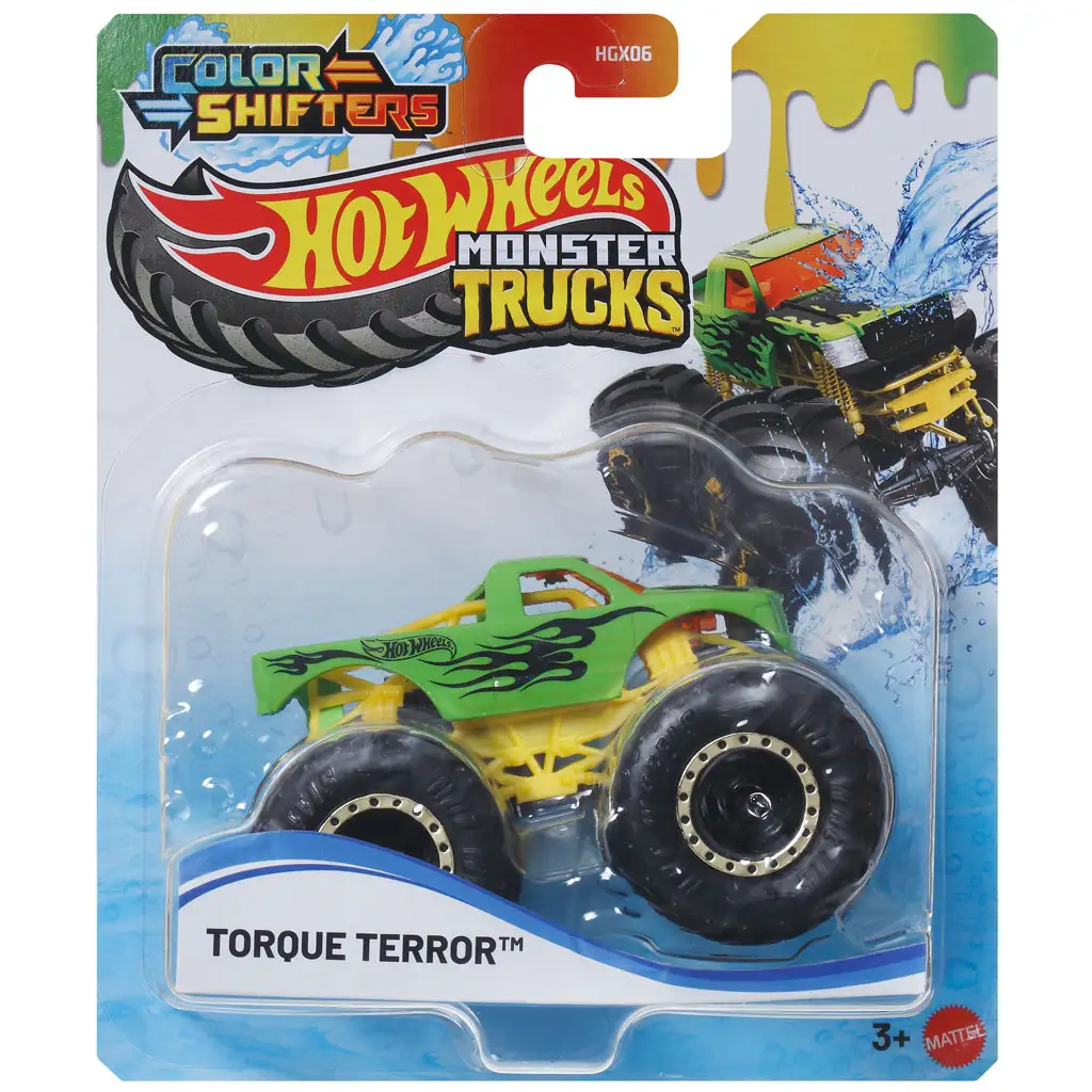 Hot Wheels Monster Truck: Torque Terror macchinina cambia colore 1/64 - Mattel