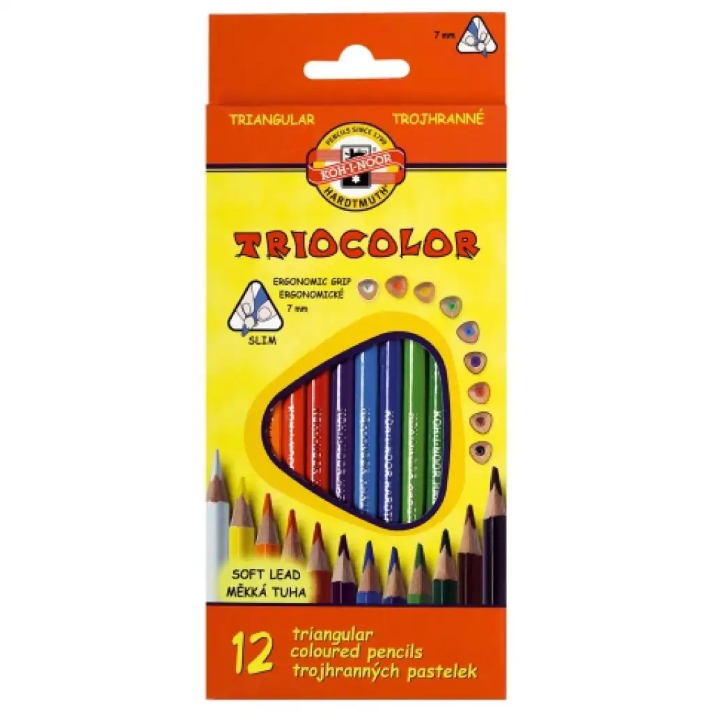 ICO: Set di matite colorate triangolari Koh-I-Noor Tricolor da 12 pezzi