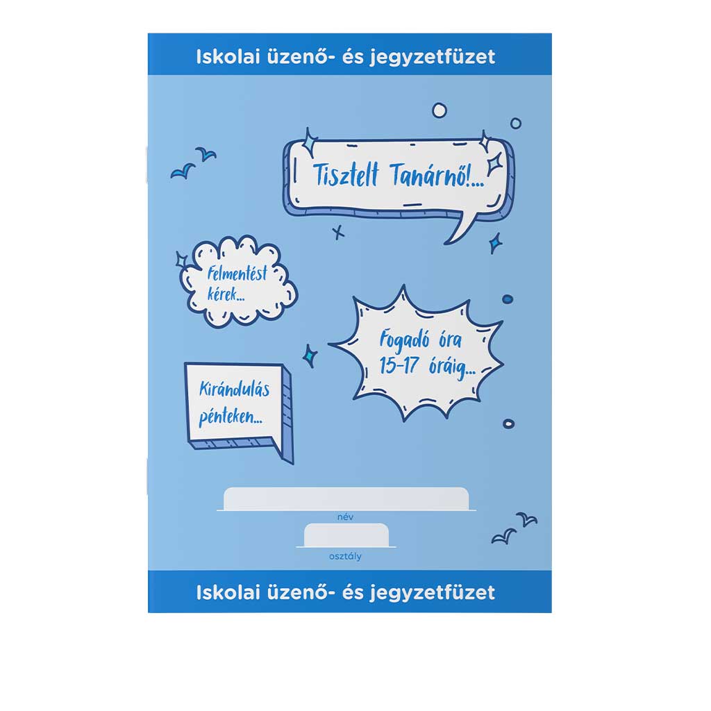 ICO: quaderno per comunicazioni scolastiche e per appunti, colore blu, formato A5, 32 fogli