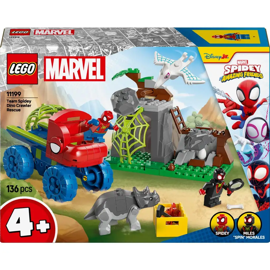 LEGO® Marvel: Squadra di Spider-Man: missione di salvataggio con il dinosauro escavatore (11199)
