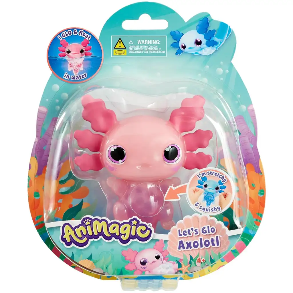 Let’s Glo Axolotl compagno dacqua luminoso di colore rosa