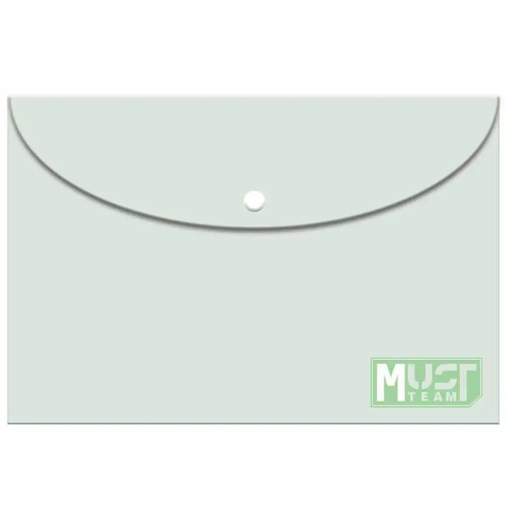 Luna: Cartella portadocumenti in plastica di colore verde pastello, formato A4