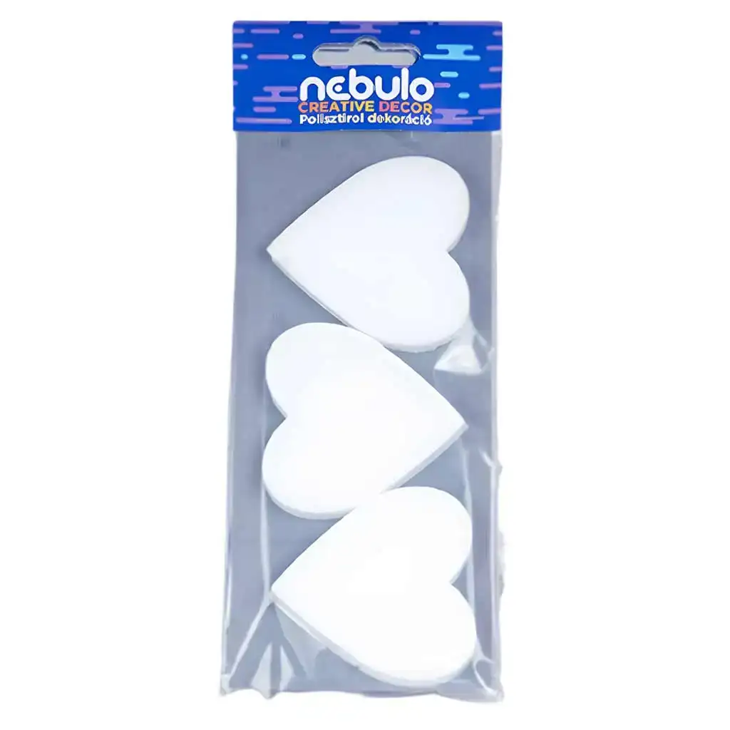 Nebulo: Decorazioni in polistirolo a forma di cuori, set da 3 pezzi