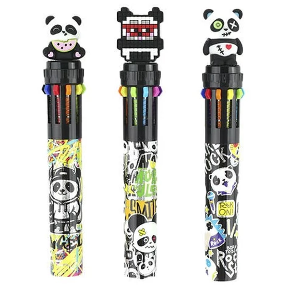 Nebulo: Penna a sfera 10 colori design Panda assortita 1 pezzo