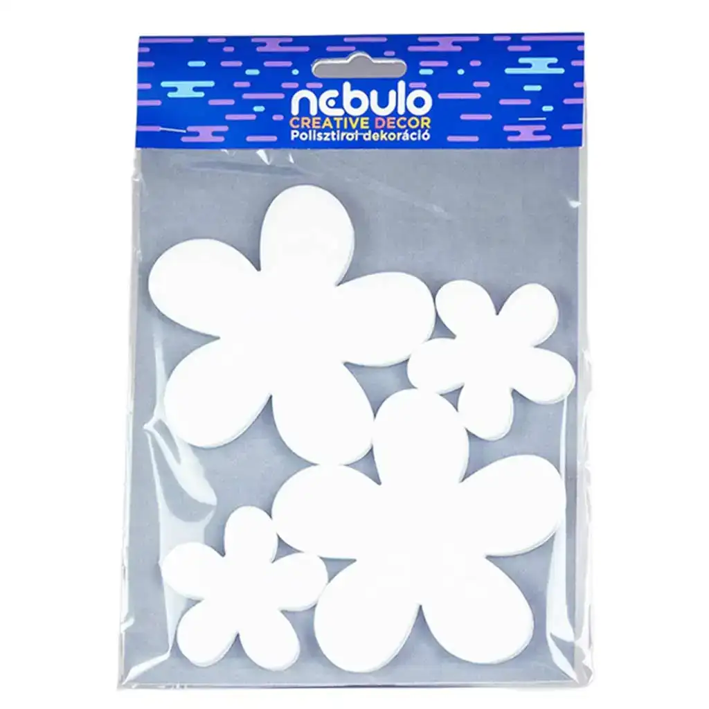 Nebulo: Set di decorazioni in polistirolo a forma di fiori, 4 pezzi