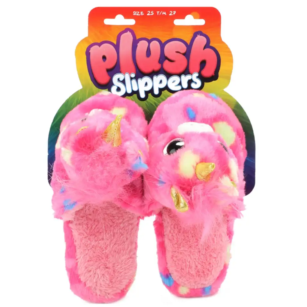 Pantofole unicorno di peluche taglia 25-27