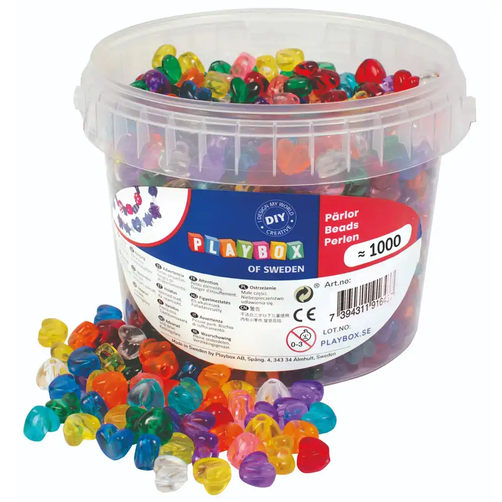 PlayBox: Set di 1000 perline colorate a forma di cuore