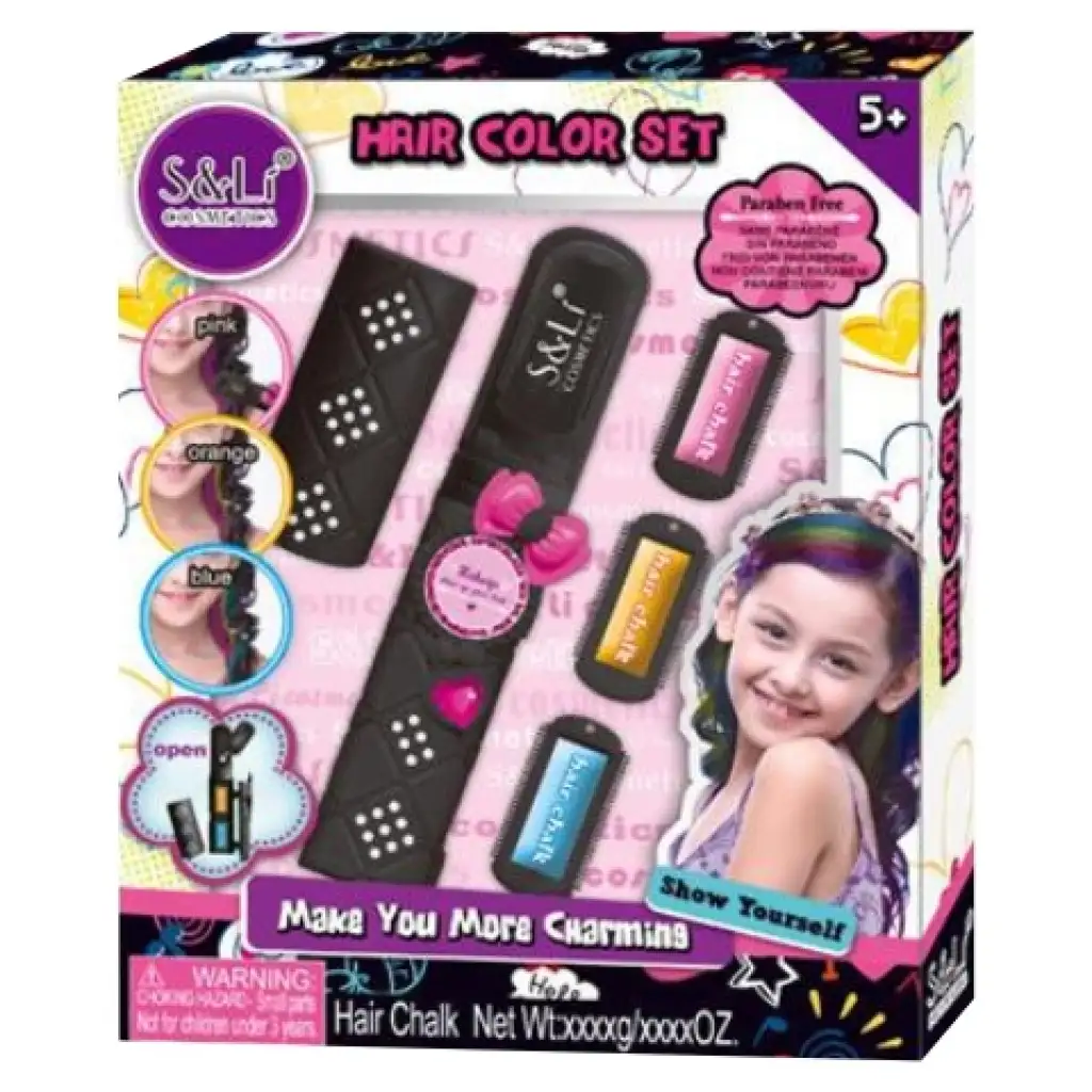 Set di decorazioni per capelli con gessetti colorati per capelli