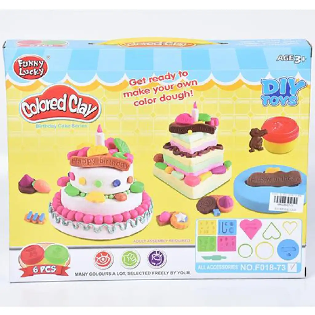 Set di pasta modellabile per torte con 6 colori diversi di pasta e formine.