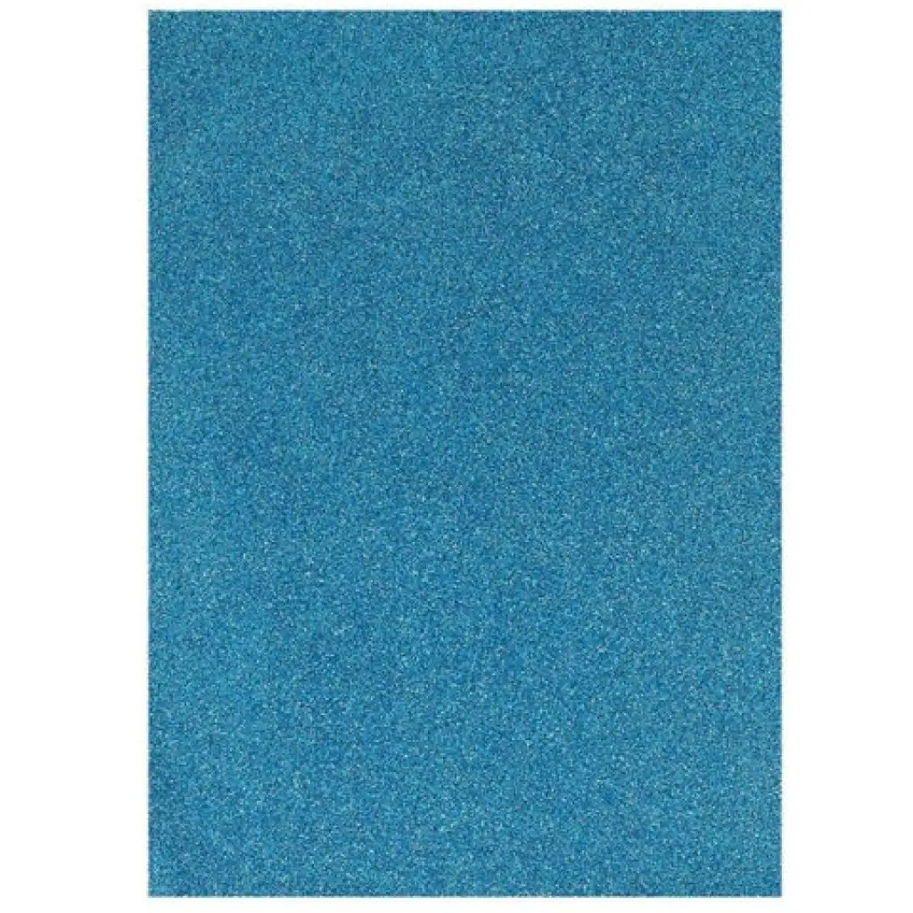 Spirit: Foglio di schiuma decorativa adesiva con glitter, colore azzurro, formato A4, 1 pezzo