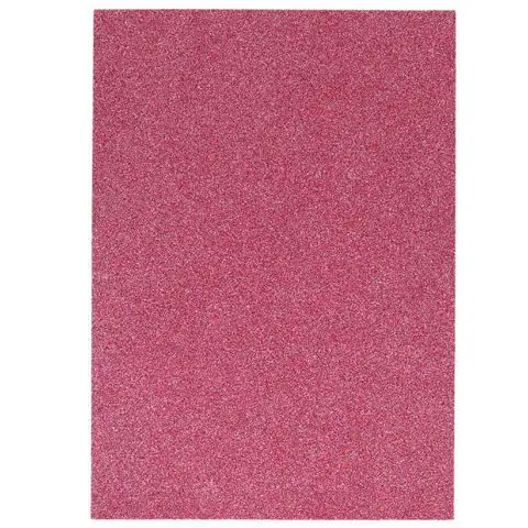 Spirit: Foglio di schiuma decorativa con glitter, colore rosa scuro, formato A4, 1 pezzo