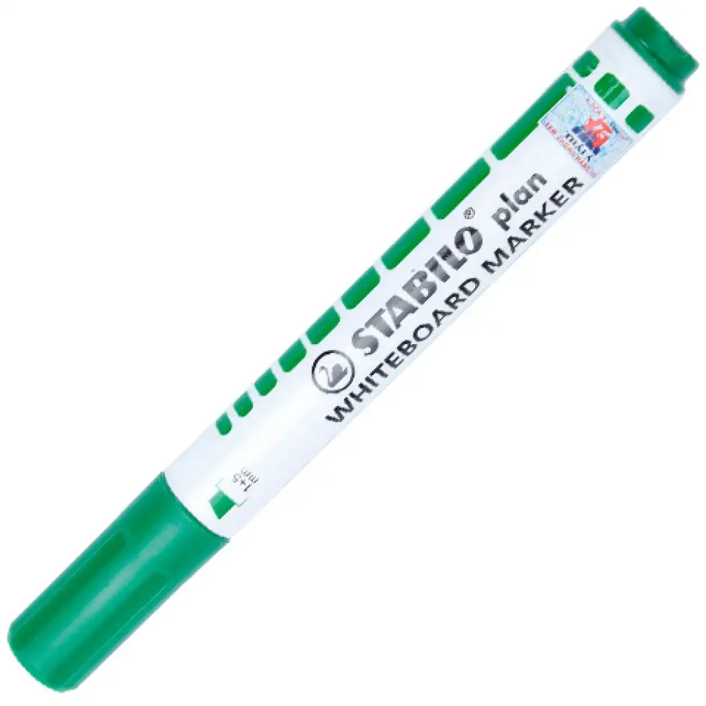 Stabilo: Plan WhiteBoard marker a punta tagliata, colore verde