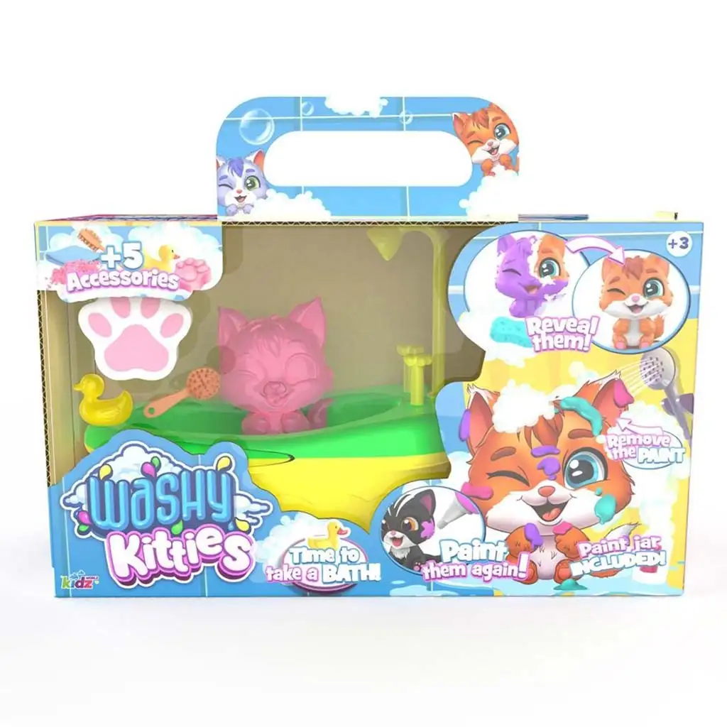 Washy Friends: Gattini da bagno Color Reveal con vasca e accessori - Szörmi