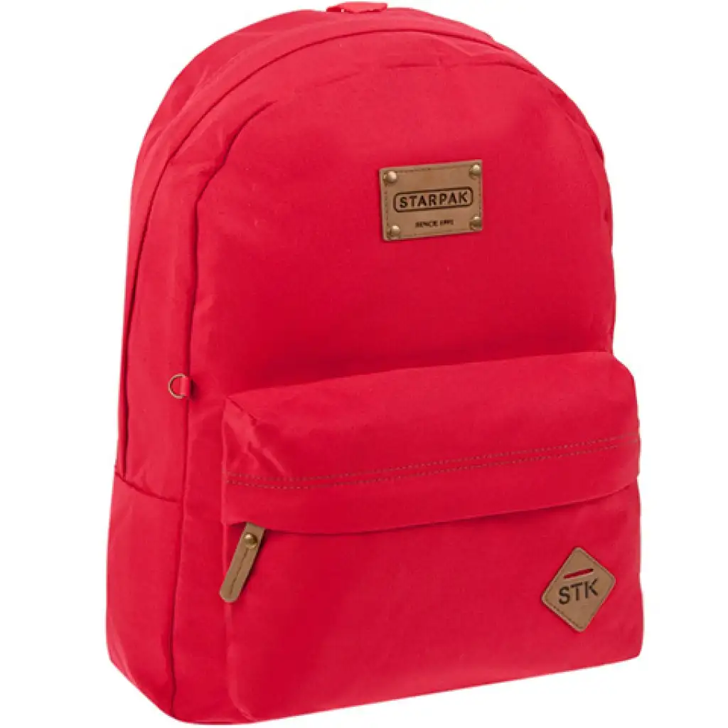 Zaino scolastico a due scomparti Starpak color corallo.