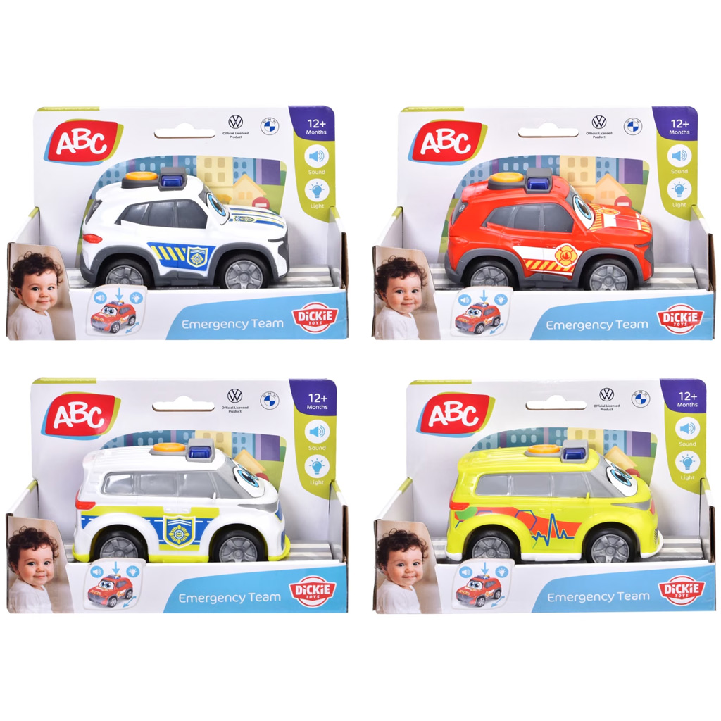 ABC Emergency Team macchina giocattolo con luci e suoni, assortita, 1 pz - Dickie Toys immagine 1