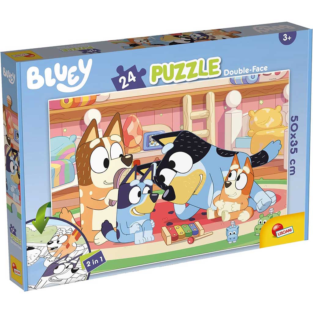Bluey e amici puzzle e colorare 2 in 1 24 pezzi 50x35cm - Lisciani immagine 1
