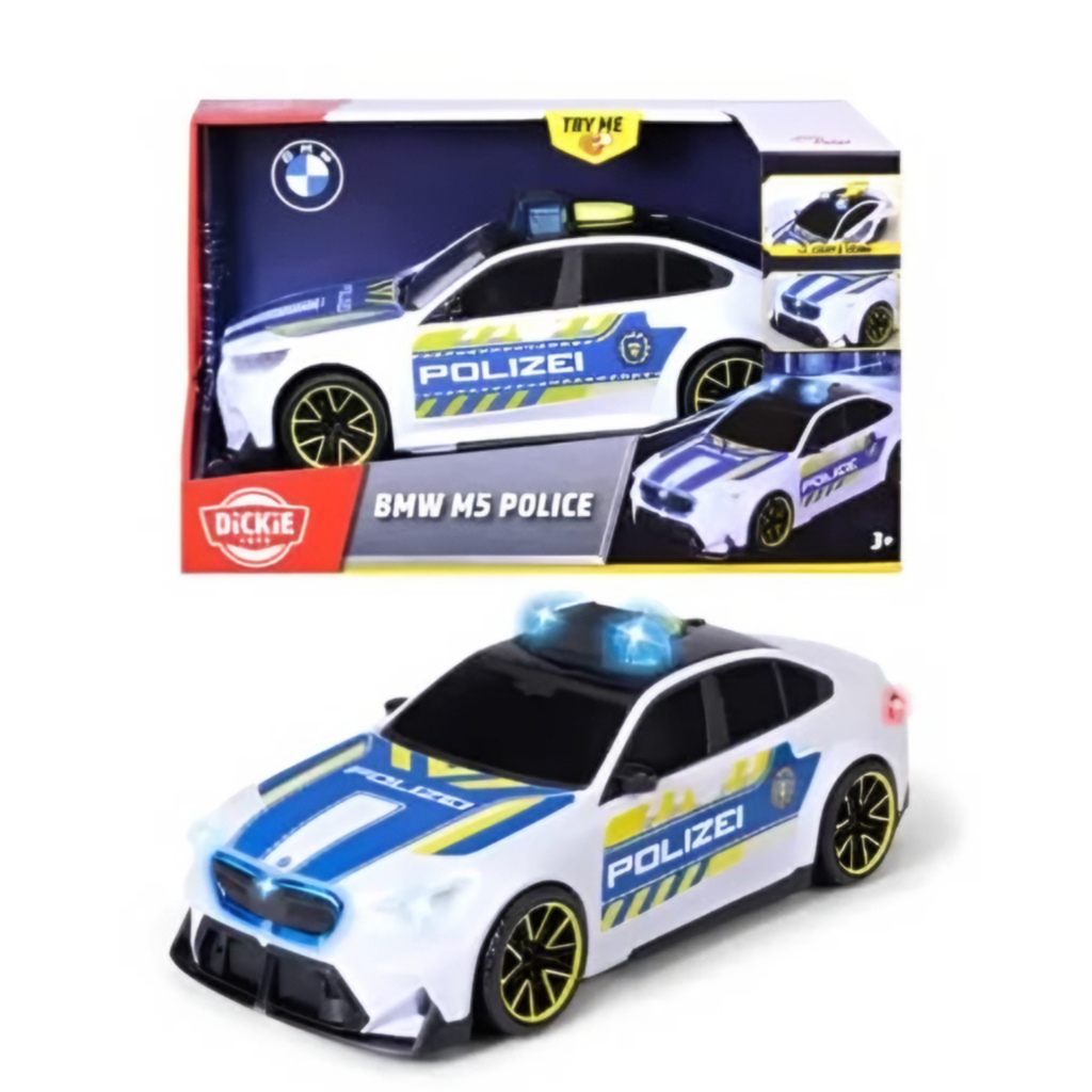 BMW M5 Polizia macchina giocattolo con luci e suoni 25cm - Dickie Toys immagine 1