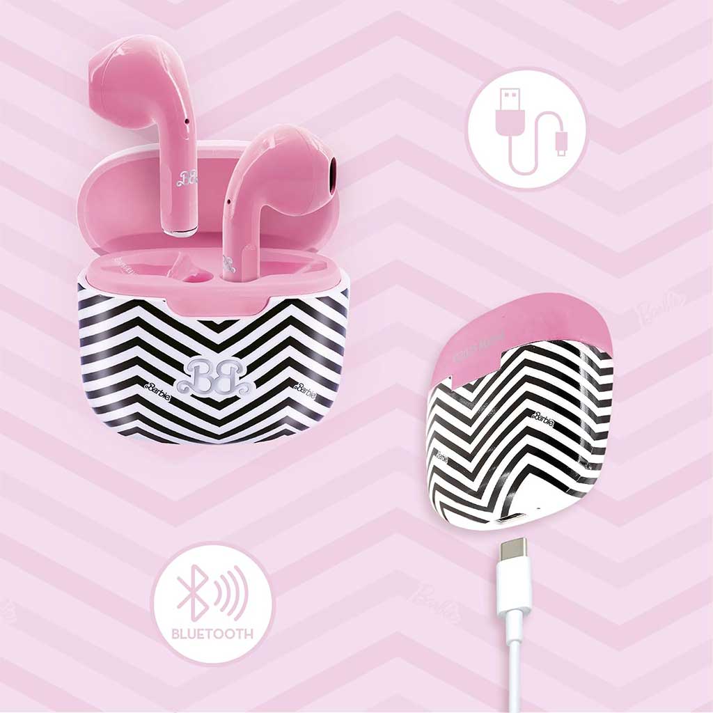 Cuffie Bluetooth rosa senza fili Barbie - Lisciani immagine 3