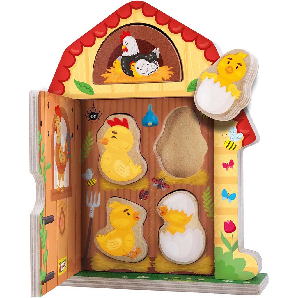 Gioco educativo in legno Montessori con famiglia di polli - Lisciani immagine 3