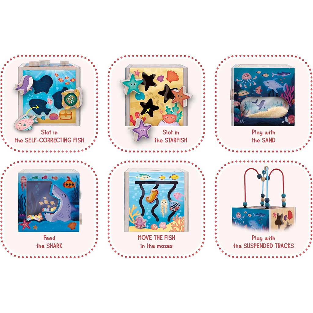 Gioco educativo sensoriale in legno Montessori - Vita sottomarina - Lisciani immagine 2