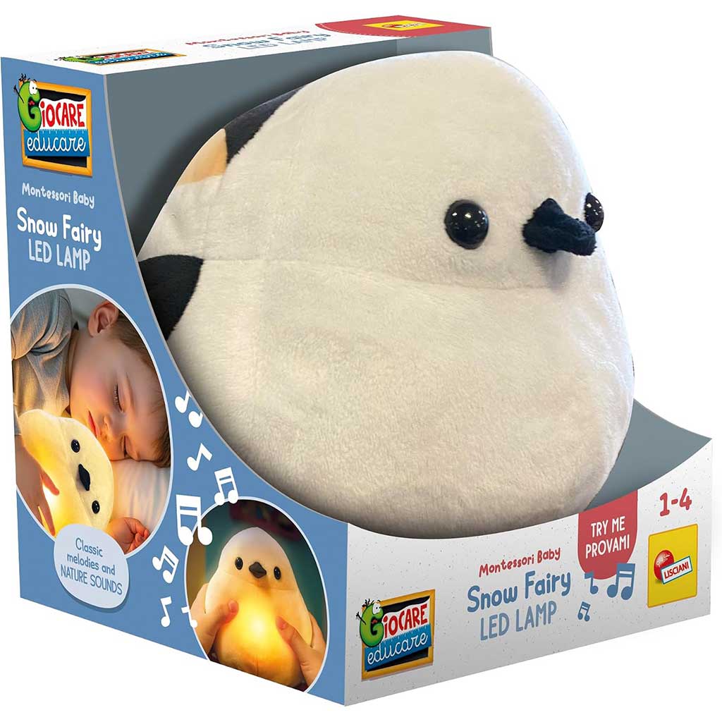 Montessori Baby Snow Fairy LED musicale peluche uccellino - Lisciani immagine 1