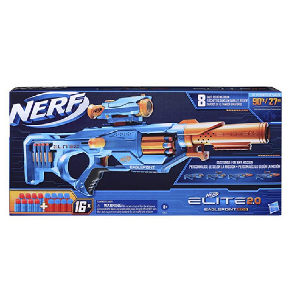 Nerf Elite 2.0 Eaglepoint RD-8 fucile a dardi in schiuma con 16 proiettili - Hasbro immagine 1
