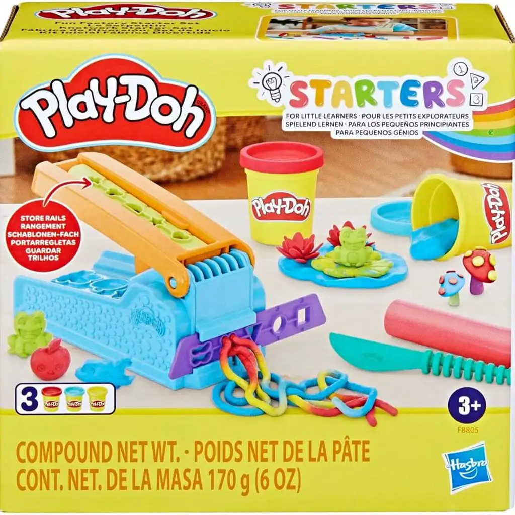 Play-Doh: Set di partenza Fun Factory con 3 barattoli di plastilina da 170g immagine 1