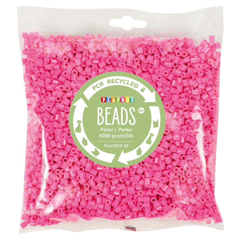 PlayBox: Perline da stirare MIDI riciclate da 5 mm confezione da 6000 pezzi colore rosa