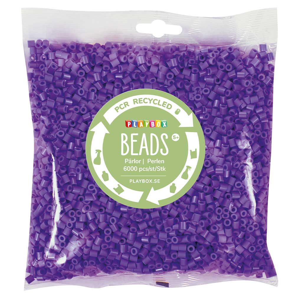 PlayBox: Perline da stirare MIDI riciclate da 5 mm confezione da 6000 pezzi colore viola